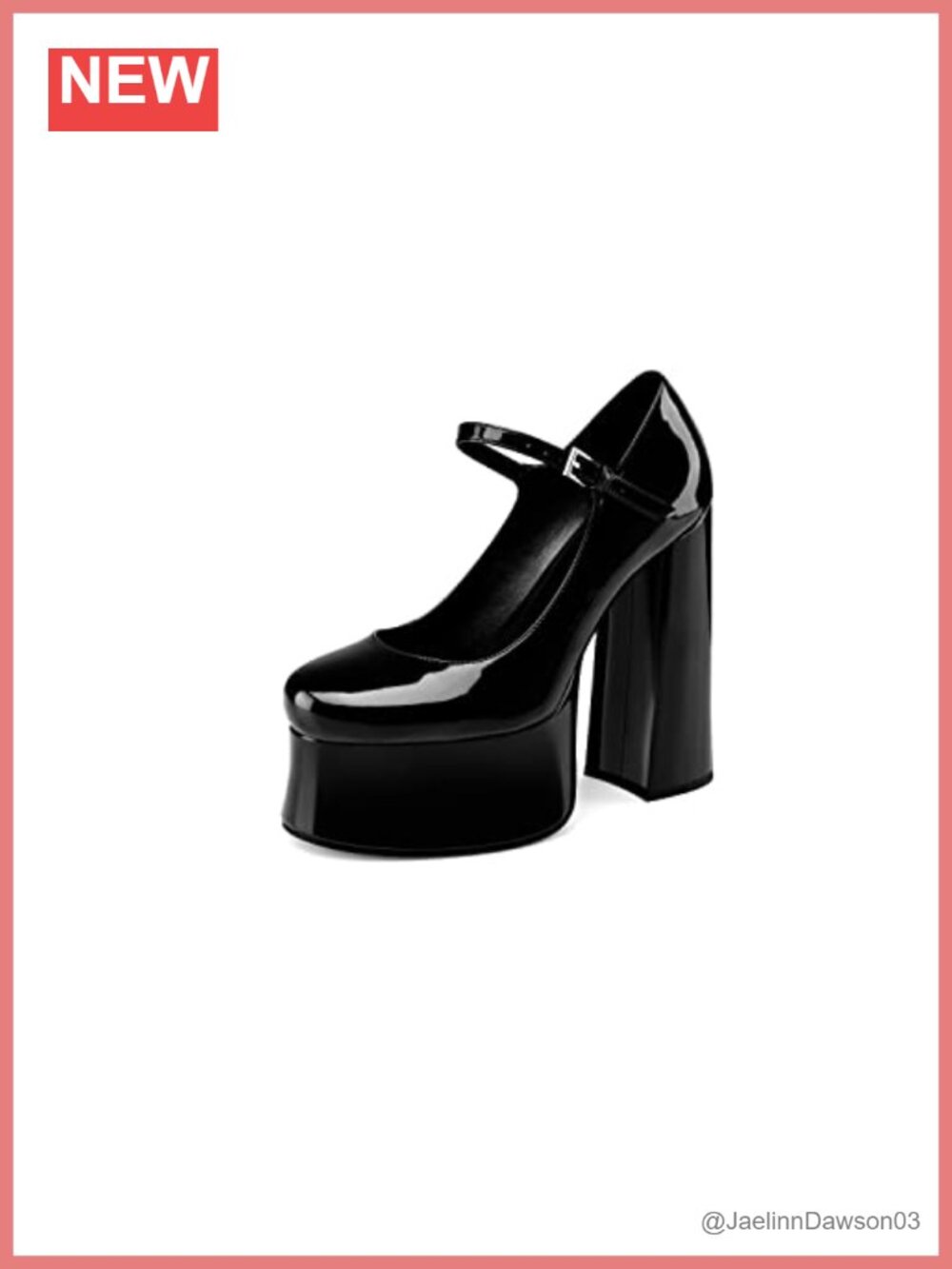 Patent Leather Mary Jane Platform Heels Chunky Block Pumps